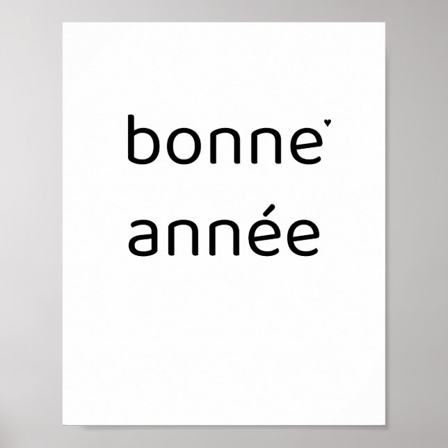 Bonne année - minimalistic typography poster (Front)
