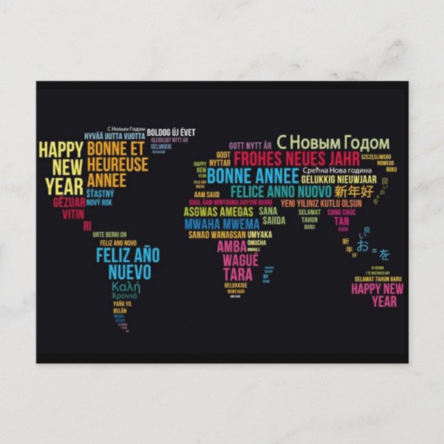 Bonne année monde postcard (Front)