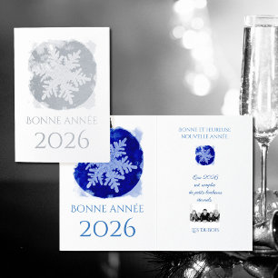Bonne Annee - snowflake - 2026  silver  Foil Card