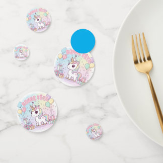 bonne fête licorne confetti