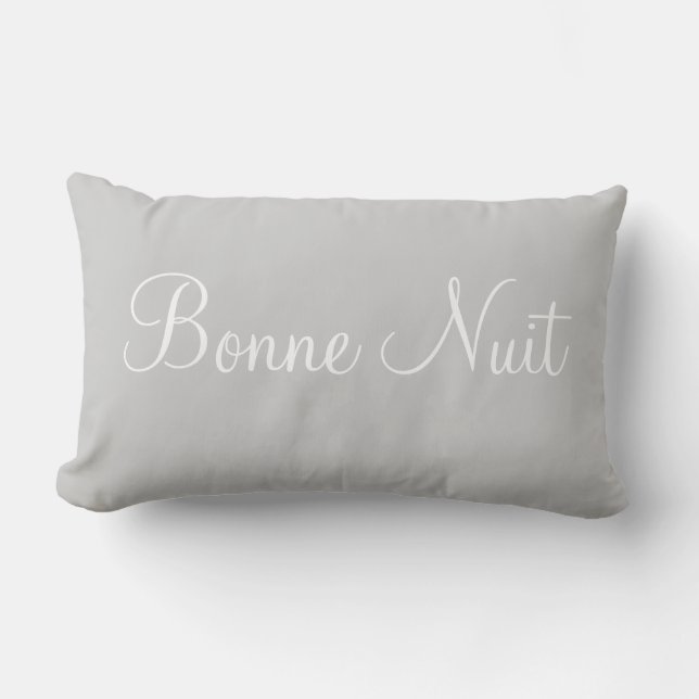 Bonne Nuit Sweet Dreams Decorative Bedroom Accent Lumbar Cushion (Front)