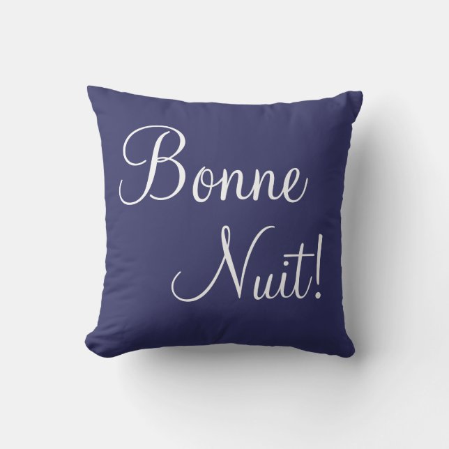 Bonne Nuit Throw Pillow (Front)