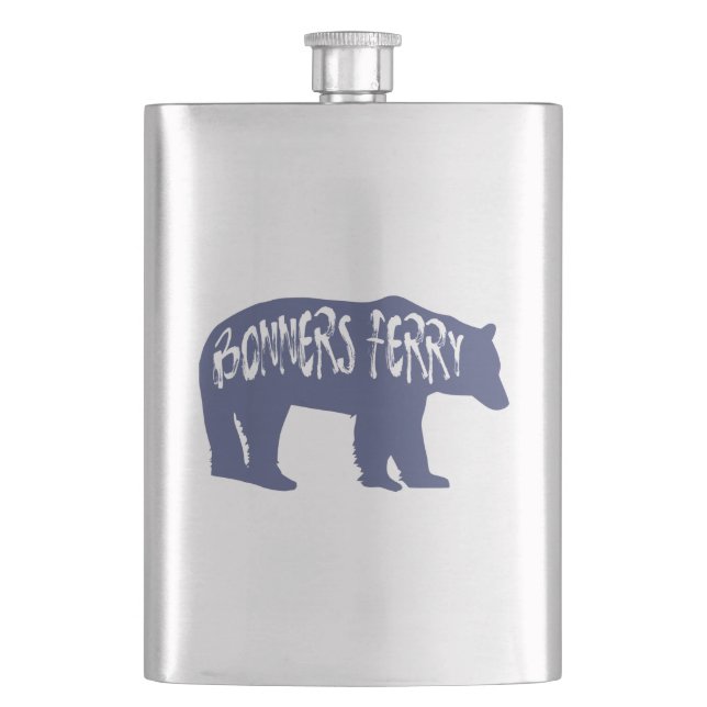 Bonners Ferry Idaho Bear Hip Flask (Front)
