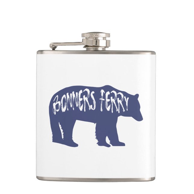 Bonners Ferry Idaho Bear Hip Flask (Front)
