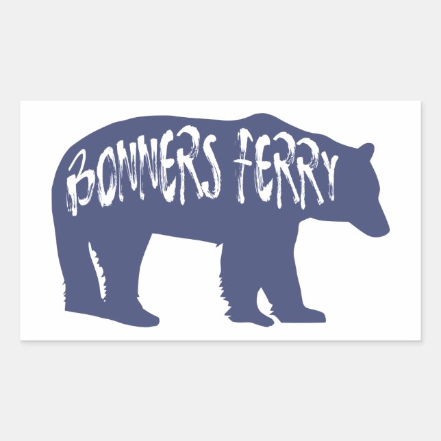 Bonners Ferry Idaho Bear Rectangular Sticker (Front)