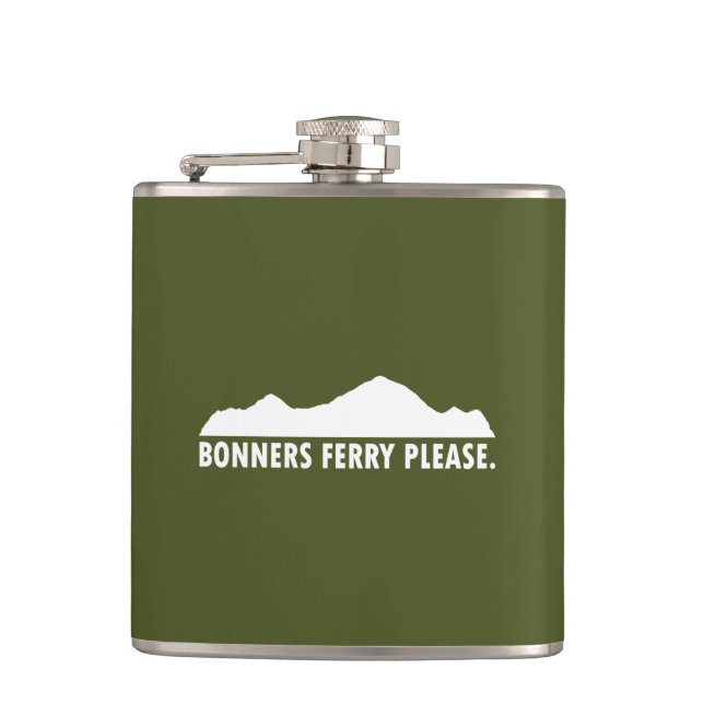 Bonners Ferry Idaho Please Hip Flask (Front)