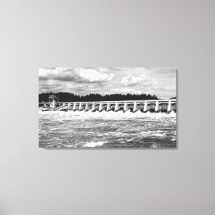 Bonneville Dam View of Main Spillway Photograph Canvas Print