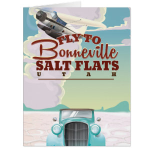 Bonneville Salt Flat Utah vintage travel poster