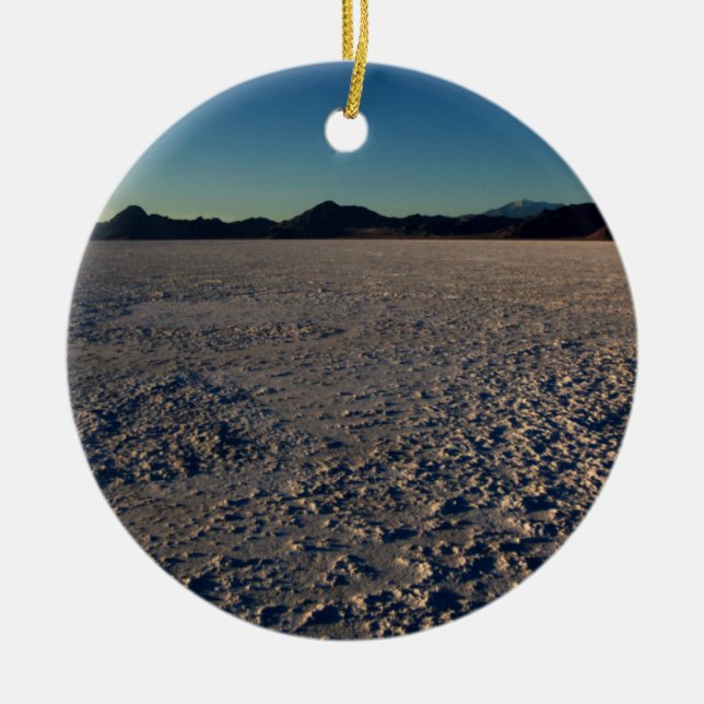 Bonneville Salt Flats, Utah Ceramic Tree Decoration (Front)