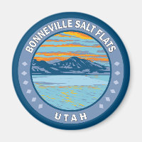 Bonneville Salt Flats Utah Travel Art Vintage