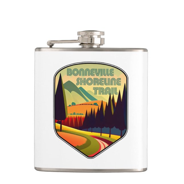 Bonneville Shoreline Trail Colours Hip Flask (Front)