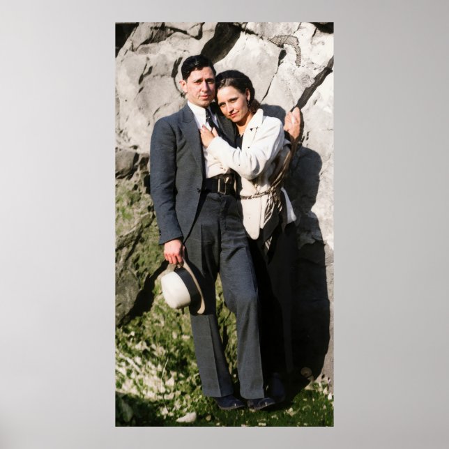 Bonnie And Clyde Embrace 1933 Remastered Poster (Front)
