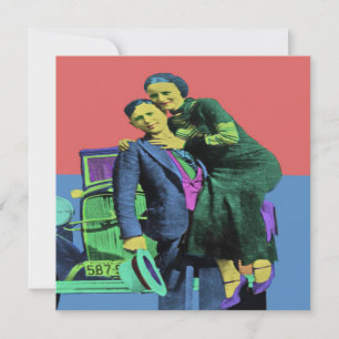 Bonnie and Clyde Pop Art Card