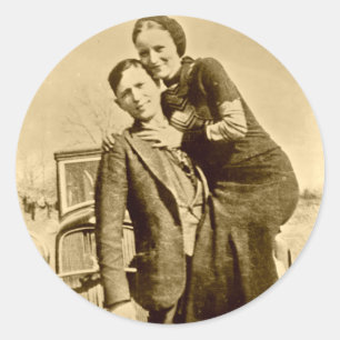 Bonnie and Clyde - The Barrow Gang Classic Round Sticker