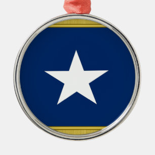 Bonnie Blue Flag First Texas Cofederate Volunteers Metal Tree Decoration