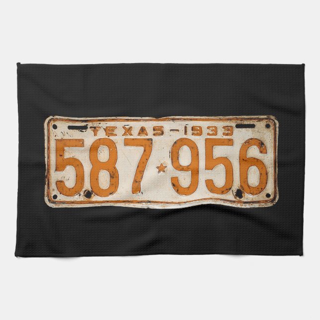 Bonnie & Clyde License Plate Tea Towel (Horizontal)