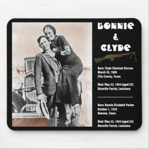 Bonnie & clyde (sepia) on black, Army_Heritage_... Mouse Pad