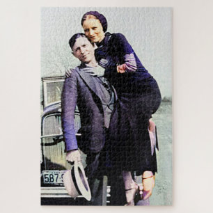 Bonnie & Clyde The Barrow Gang Color Redux Jigsaw Puzzle