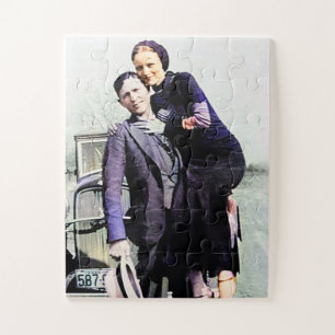 Bonnie & Clyde The Barrow Gang Colour Redux Jigsaw Puzzle