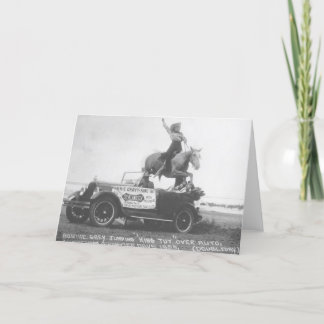 Bonnie Grey jumping her horse. Card