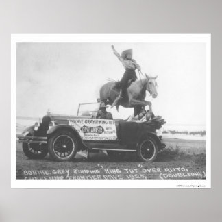 Bonnie Grey jumping her horse. Poster
