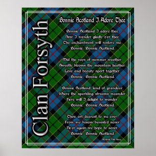 Bonnie Scotland I Adore Thee Clan Forsyth Tartan Poster