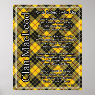 Bonnie Scotland I Adore Thee Clan MacLeod Tartan Poster