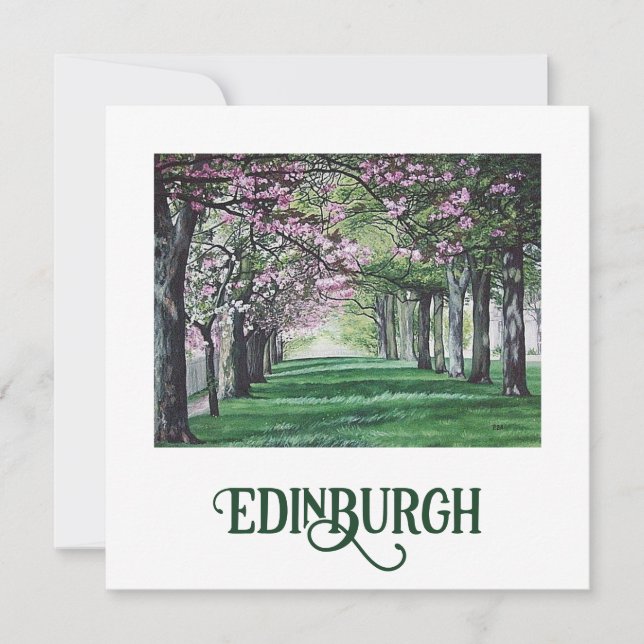 Bonny Scotland beautiful Edinburgh park fine art  Holiday Card (Front)