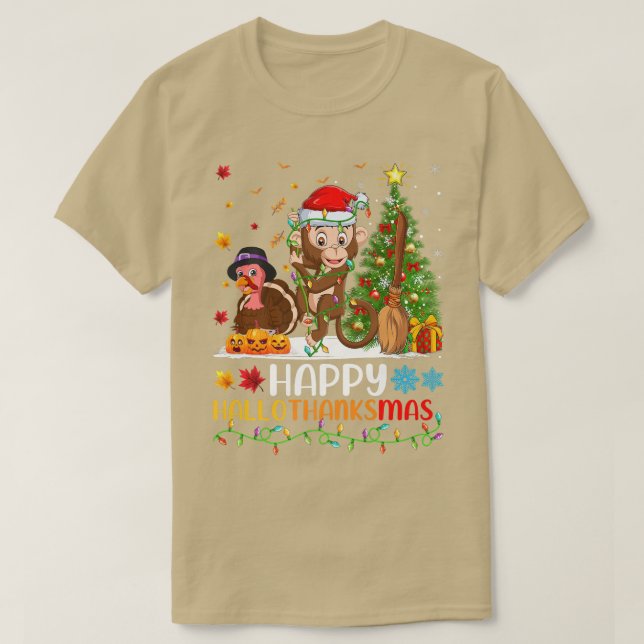 Bonobo Animal Lover Funny Happy Bonobo HelloThanks T-Shirt (Design Front)