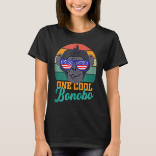 Bonobo chimpanzee USA flag  World Bonobo Day men w T-Shirt