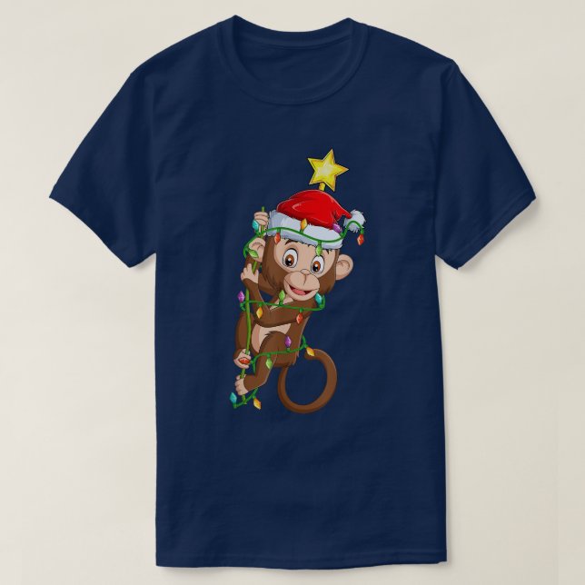 Bonobo Lighting Xmas Tree Matching Bonobo Christma T-Shirt (Design Front)