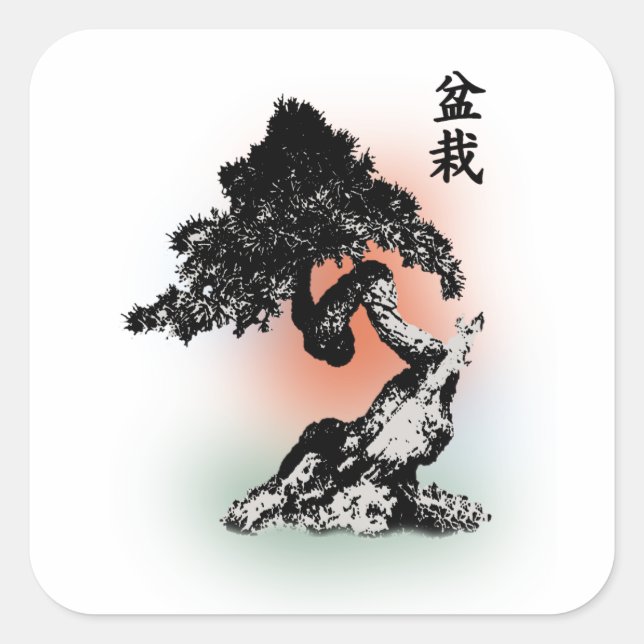 Bonsai 01 square sticker (Front)