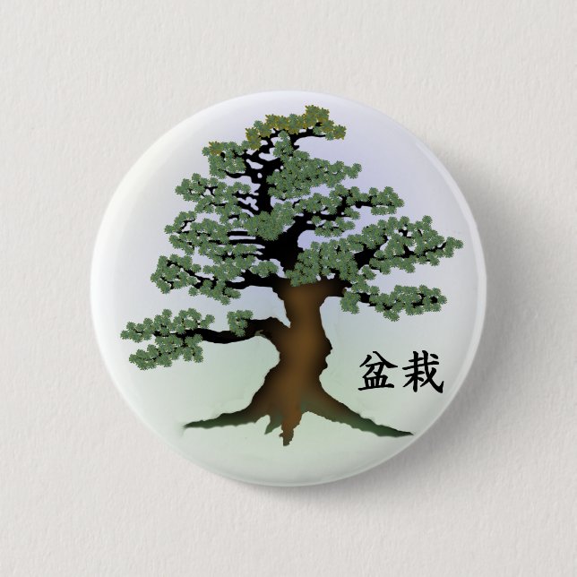 Bonsai 08 6 cm round badge (Front)