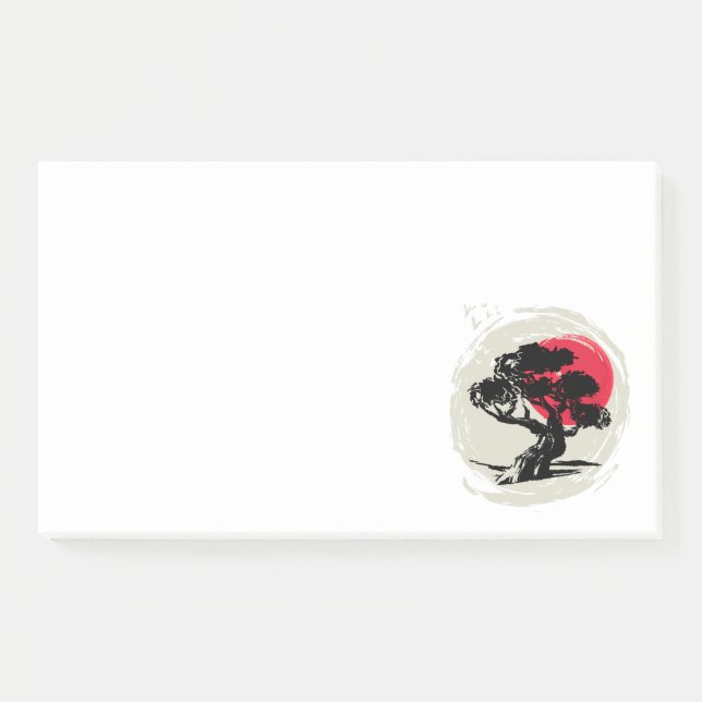 Bonsai Art Japanese Sunset Post-it Notes (Front)
