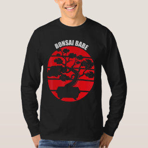 Bonsai Babe Japanese Tree Zen Gardening Retro T-Shirt