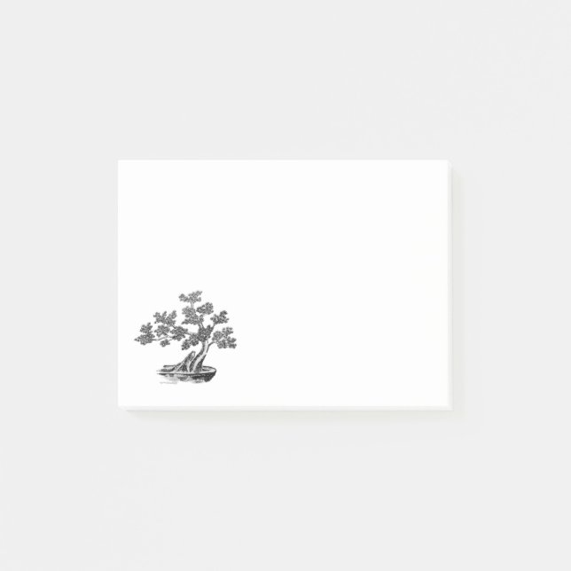 Bonsai - Chinese Style - black and white Post-it Notes (Front)