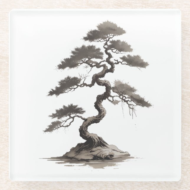 Bonsai Glass Coaster (Front)