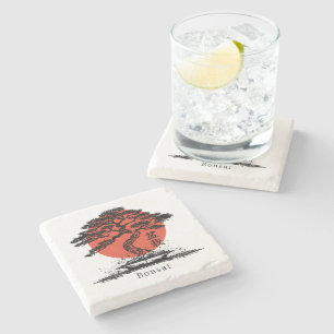 Bonsai Japanese Kanji Personalised Stone Coaster