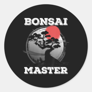 bonsai master tree sunset miniature plants trees classic round sticker