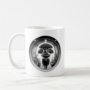 Bonsai Mind: A Surreal Plant Fusion Fisheye Coffee Mug