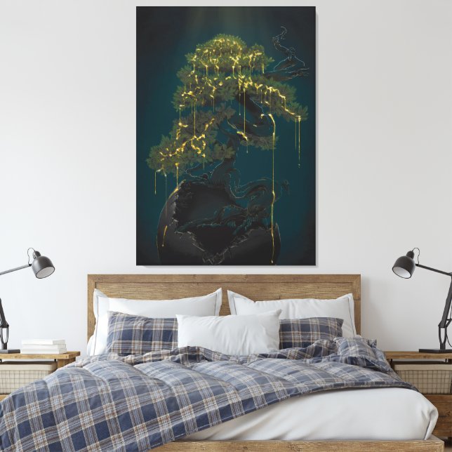 Bonsai of Gold Canvas Print (Insitu(Bedroom))