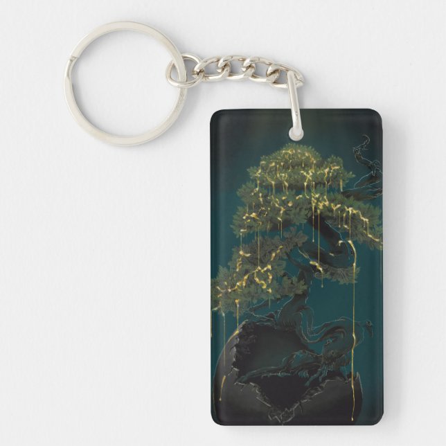 Bonsai of Gold Key Ring (Front)