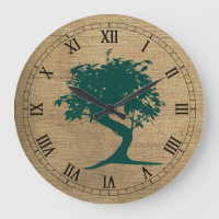 Bonsai on Burlap Wall Clock