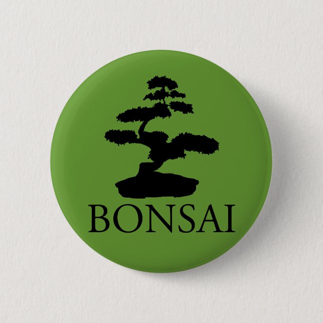 Bonsai Silhouette 6 Cm Round Badge (Front)