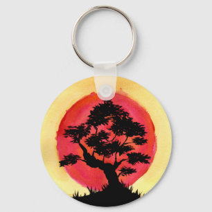 Bonsai Sunset Key Ring