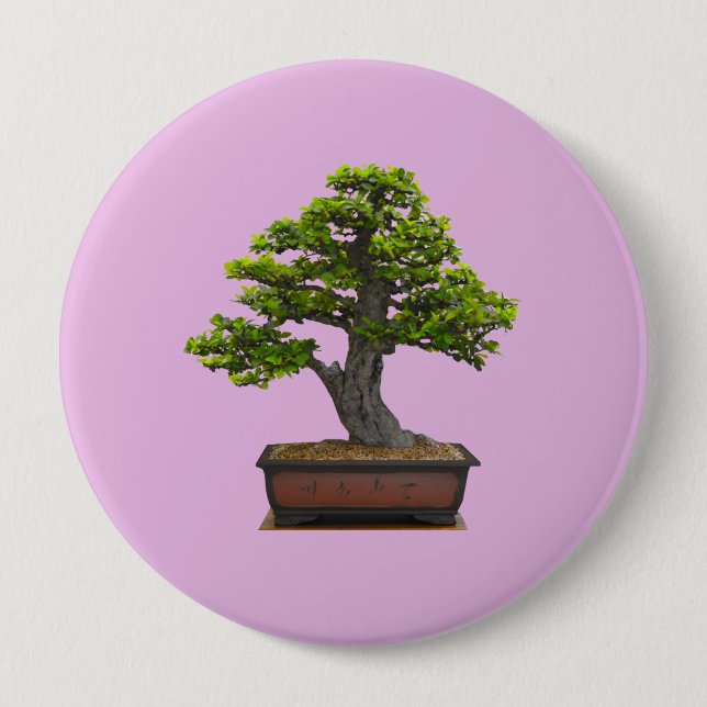 bonsai tree 10 cm round badge (Front)