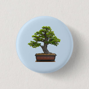 bonsai tree 3 cm round badge