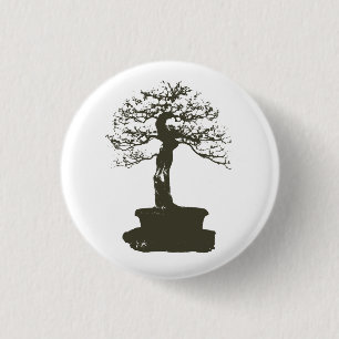 bonsai tree 3 cm round badge