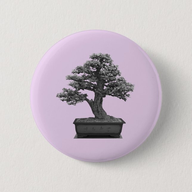 bonsai tree 6 cm round badge (Front)
