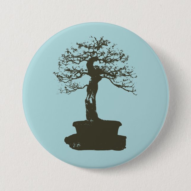 bonsai tree 7.5 cm round badge (Front)